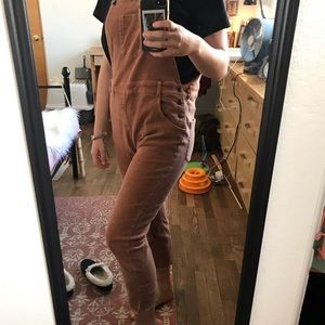 Brown corduroy overalls